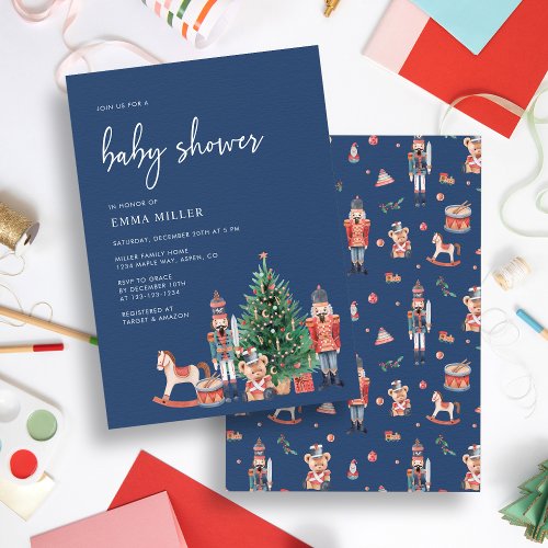 Holiday Blue Baby Shower Invitation