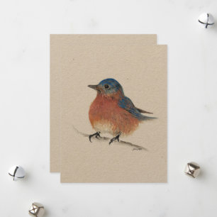 Holiday Blue Bird Card