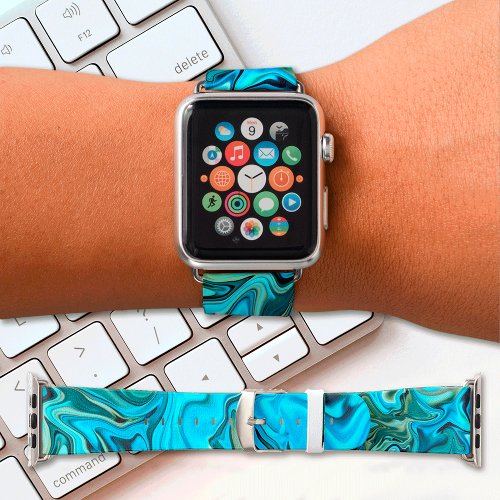 Holiday Blue Lagoon Marble Apple Watch Band