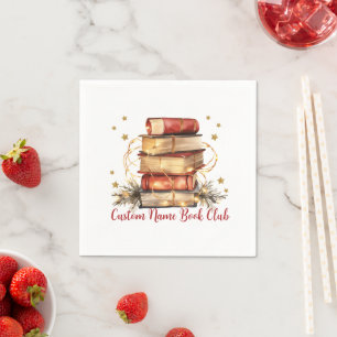 Holiday Book Lover, Custom Book Club Napkins