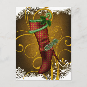 Holiday Boot Christmas Postcard