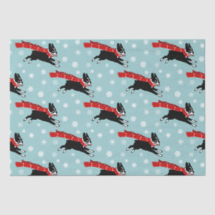 Holiday Boston Terrier with Snowflakes Christmas Tissue Paper