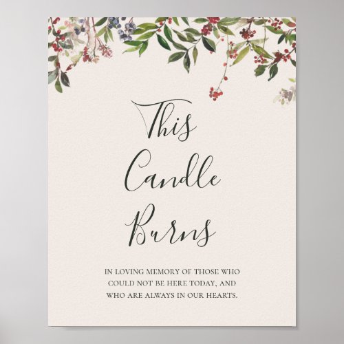 Holiday Botanical  Champagne This Candle Burns Poster