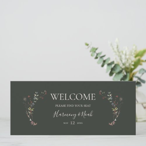 Holiday Botanical Dark Green Seating Chart Header