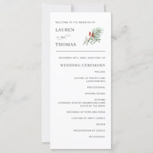 Holiday Botanical Elegant Wedding Program