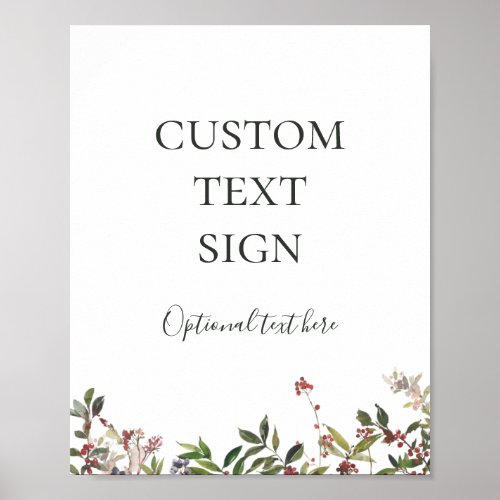 Holiday Botanical White Cards and Gifts Custom Poster