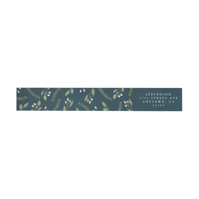 Holiday Botanicals Christmas Wrap Around Label (Individual)