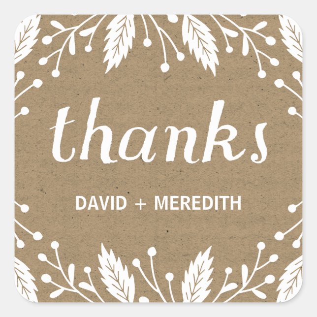 Holiday Botanicals Square Sticker (Front)