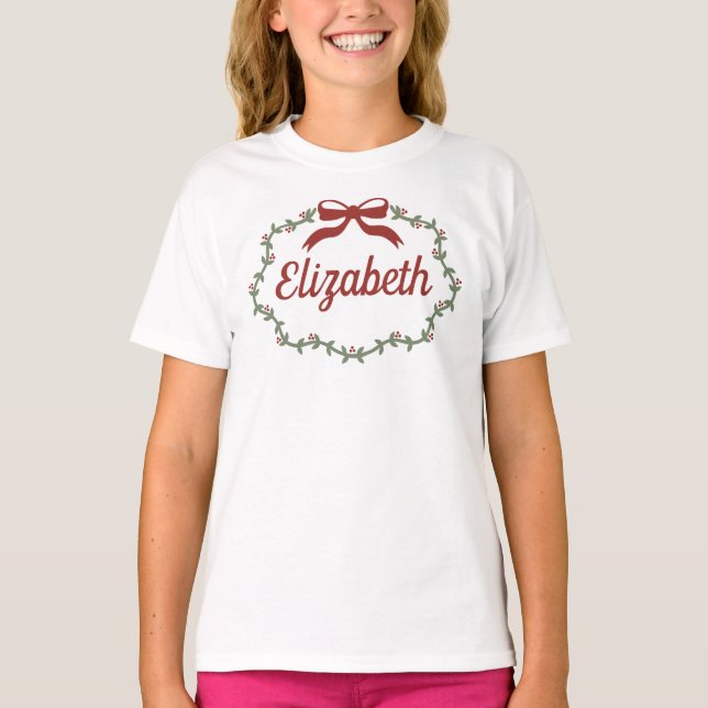 Holiday Bow Wreath Shirt (Front)