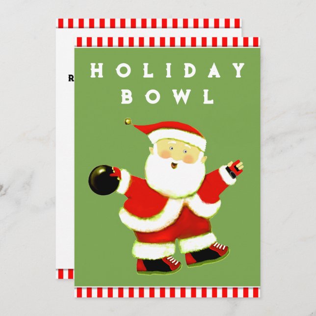 Holiday Bowling Party Invitation (Front/Back)