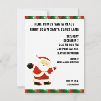 Holiday Bowling Party Invitation