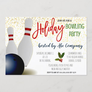 Holiday Bowling Party Invitation