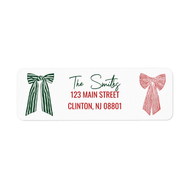 Holiday Bows Address Labels (Front)