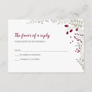 Holiday Branches Wedding Rsvp by goskell at Zazzle
