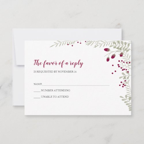 Holiday Branches Wedding RSVP