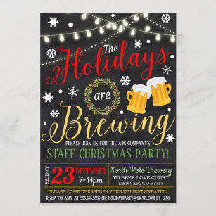 Holiday Brewery Party Invitation