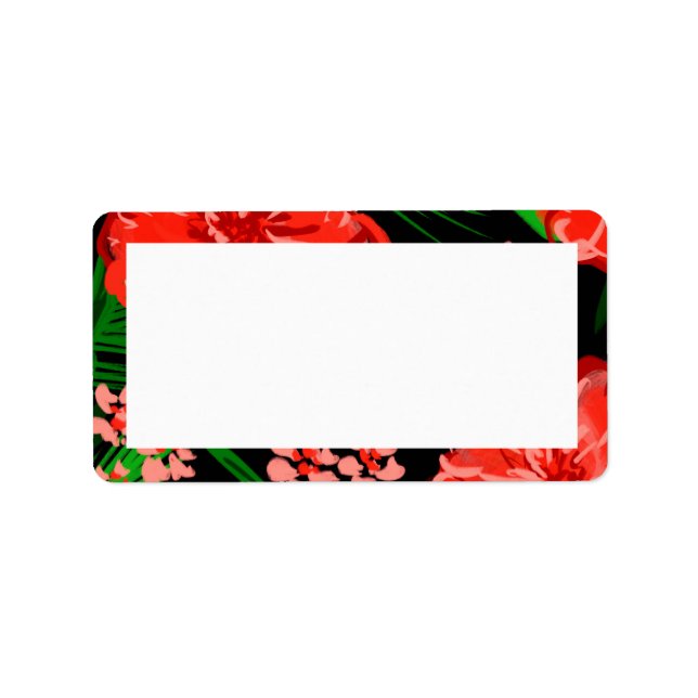 Holiday Bright Floral Border Frame Label (Front)