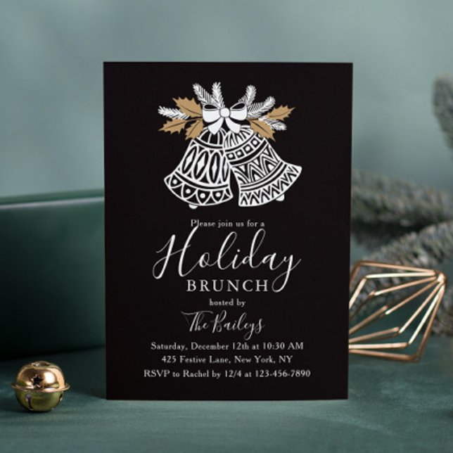 Holiday Brunch | Christmas Brunch Chic Bells Invitation (Creator Uploaded)