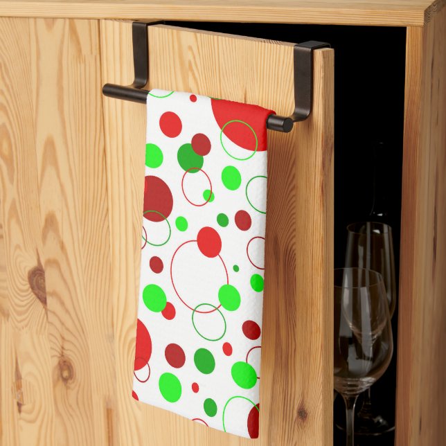 Holiday Bubbles Kitchen Towel (Thirds Fold)