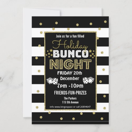 holiday bunco night bunco party PTA event PTO Invitation