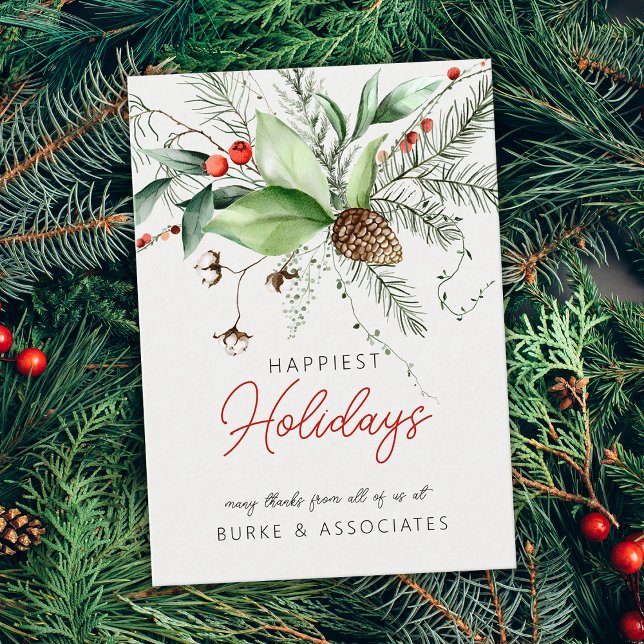 Holiday Business Greenery Personalized Card (Holiday Business Greenery Personalized Business Card)