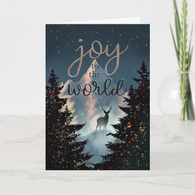 Holiday Business Joy to the World Mountain Scenery Card (Front)