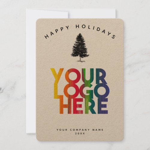 Holiday Business Logo Christmas Pine Tree Card