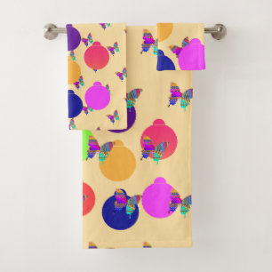 Holiday Butterflies Vanilla Bath Towel Set