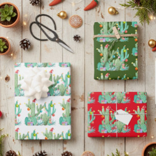 Holiday Cactus Cacti Desert Christmas Wrapping Paper Sheets