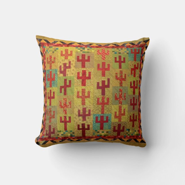 Holiday Cactus Throw Pillow (Front)