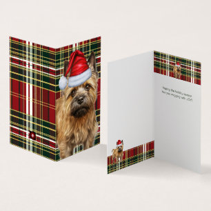 Holiday Cairn Terrier Dog Red Plaid Christmas