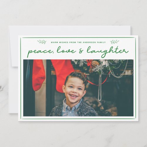 Holiday Calligraphy Photo  Trendy Minimal Card