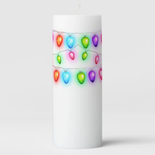 Holiday Candle-Christmas Lights Pillar Candle
