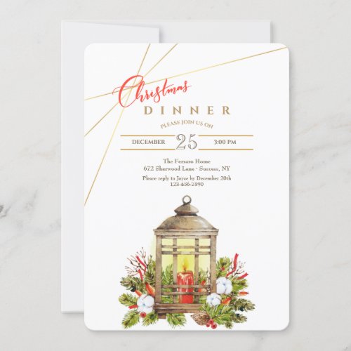 Holiday Candle Dinner Party Invinvitations Invitation