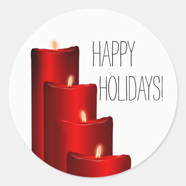 HOLIDAY CANDLE ROUND STICKERS (Front)
