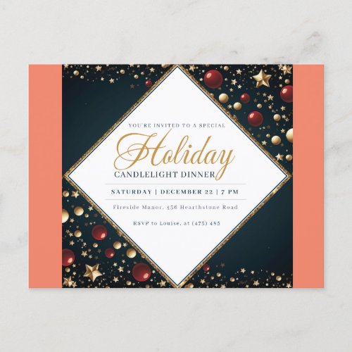 Holiday Candlelight Dinner party Postcard