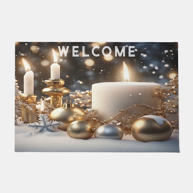 Holiday Candles Doormat (Front)