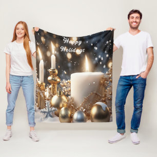 Holiday Candles Fleece Blanket