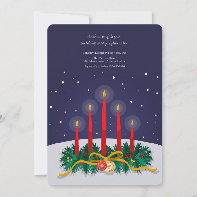 Holiday Candles Invitation (Front)