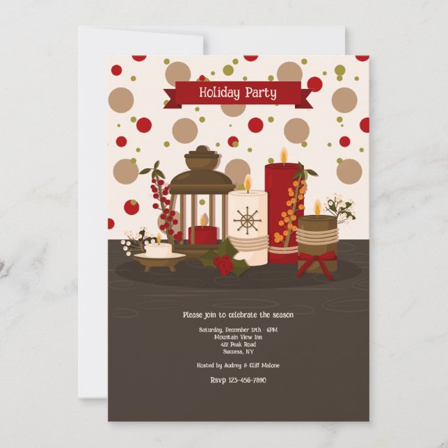 Holiday Candles Invitation (Front)