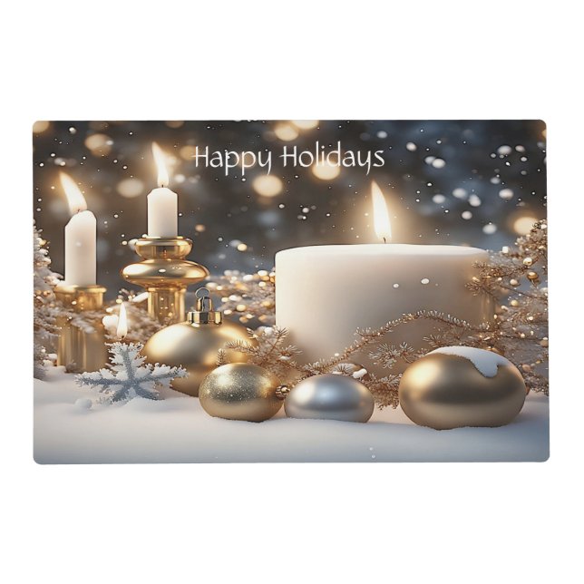 Holiday Candles Paper Placemat (Front)