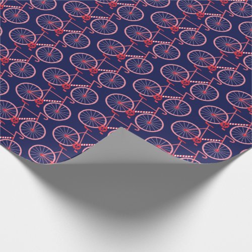 Holiday Candy Cane Bikes Wrapping Paper
