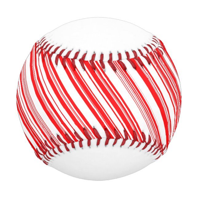 Holiday Candy Cane Red White Stripes 4Joe Baseball (Front)
