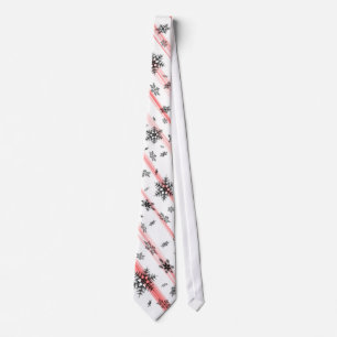 Holiday Candy Cane Snowflakes Gentlemen's Neck Tie