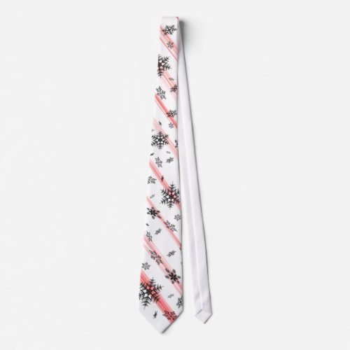 Holiday Candy Cane Snowflakes Gentlemens Neck Tie