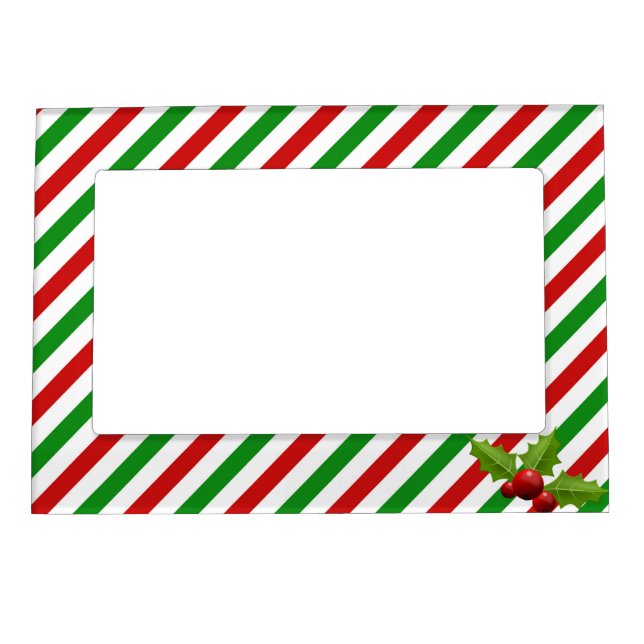 Holiday Candy Cane Striped Picture Frame (Front)