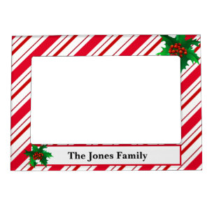 Holiday Candy Cane Striped Picture Frame