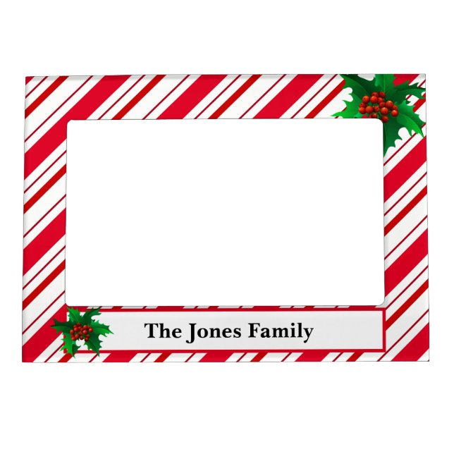 Holiday Candy Cane Striped Picture Frame (Front)