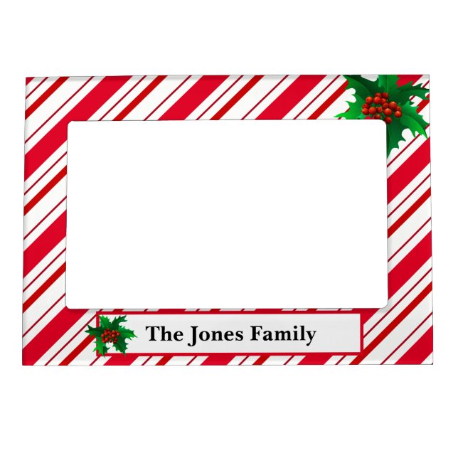 Holiday Candy Cane Striped Picture Frame (Front)