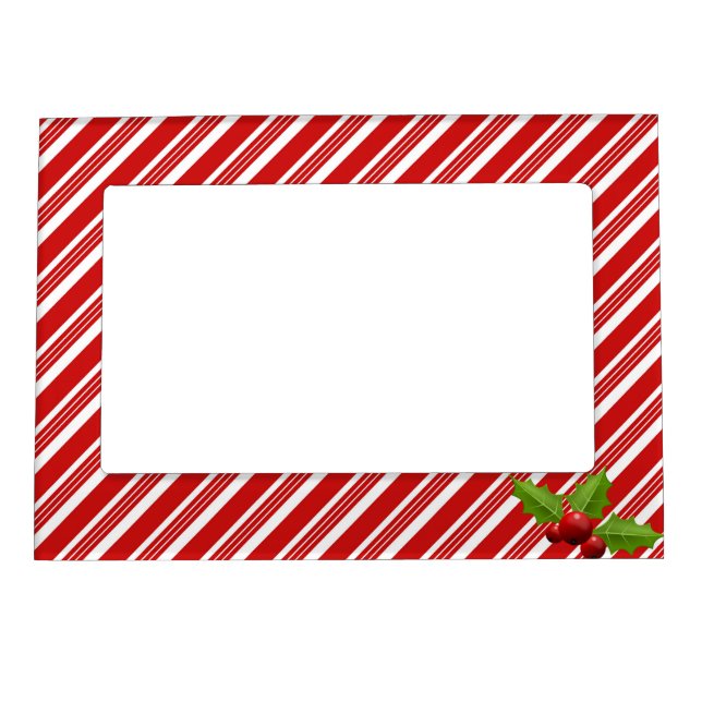 Holiday Candy Cane Striped Picture Frame (Front)